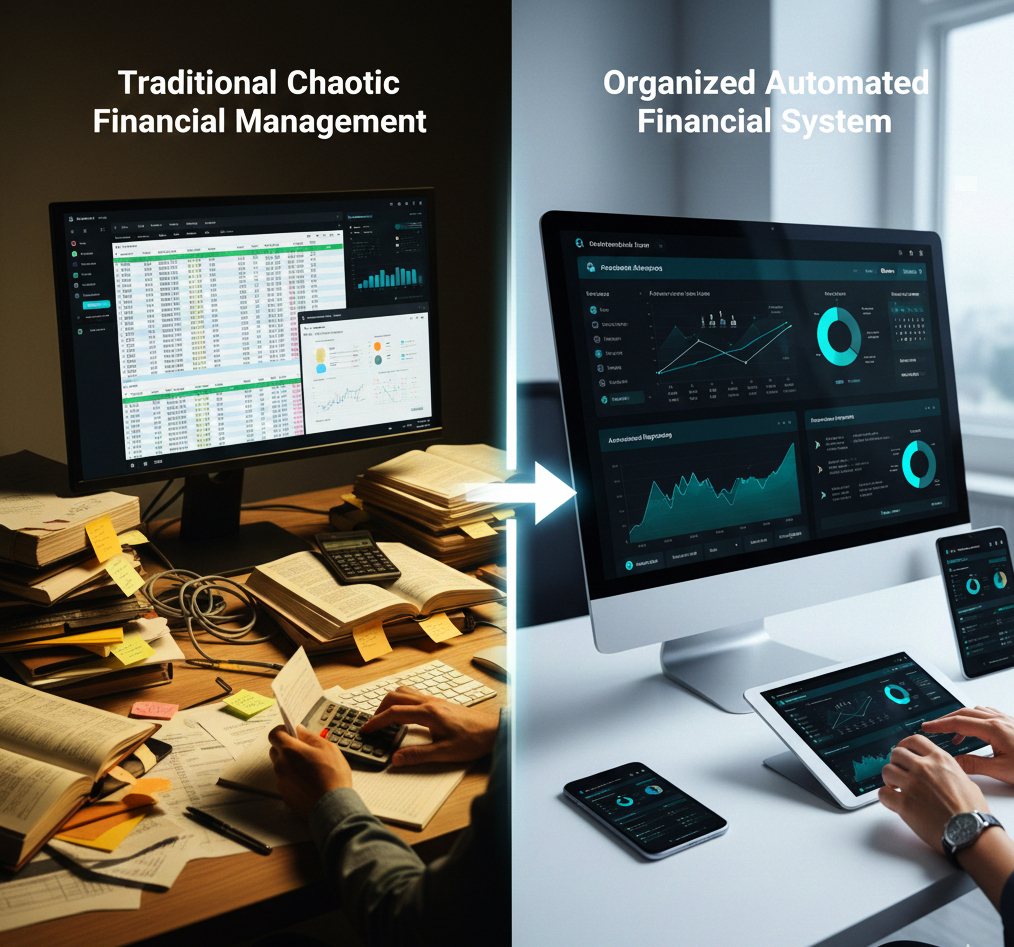 Secuencia visual que ilustra cómo YPF Baseline impulsa la planificación financiera para familias en el sector de commodities